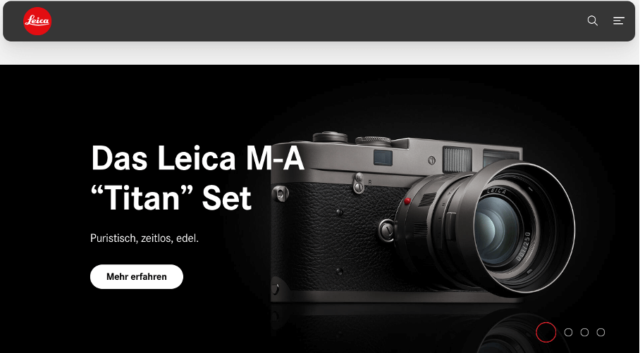 Homepage-Startseite von Leica