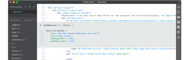 HTML-Editor Brackets