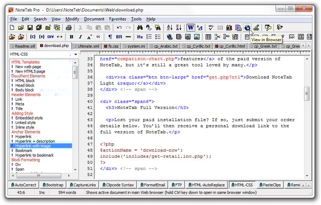 HTML-Editor Bluefish