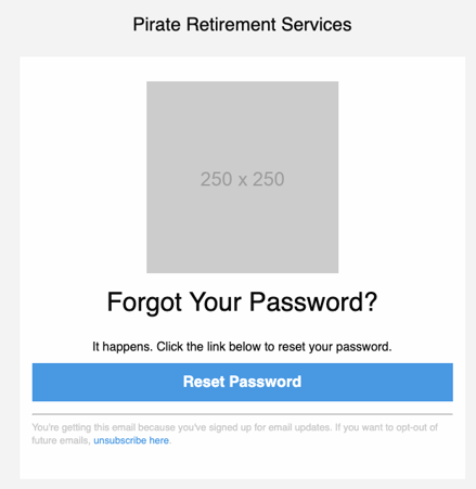 Screenshot HTML-E-Mail-Vorlage zum Passwort zurücksetzen