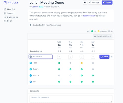 Rally Meeting-Planner-Tool