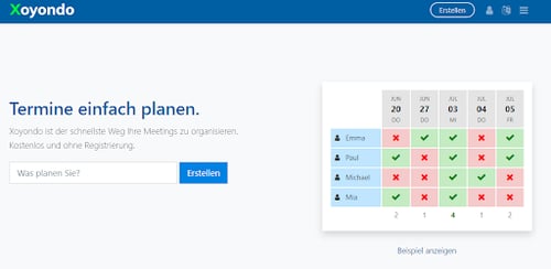 Xoyondo Meeting-Planner-Tool