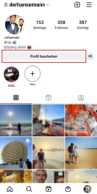 Profil bearbeiten Instagram