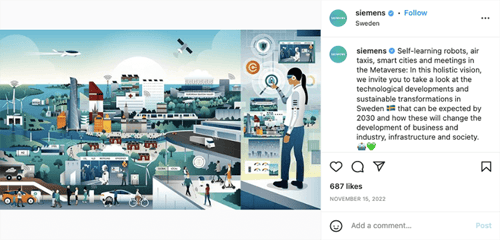 Screenshot Instagram B2B Marketing Siemens