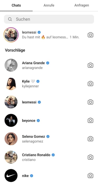 Screenshot Gruppenchat erstellen Instagram