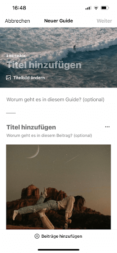 Instagram Guide erstellen - Titel und Beschreibung hinzufügen