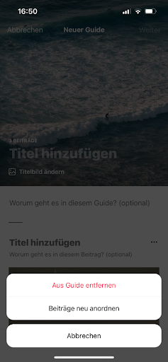 Instagram Guide löschen oder neu ordnen