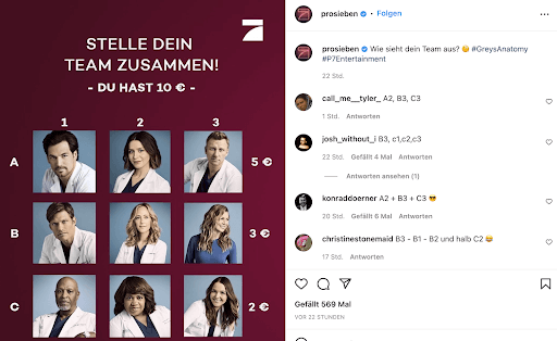 Instagram-Werbung Beispiel Pro7