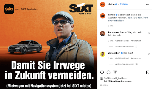 Instagram-Werbung Beispiel Sixt