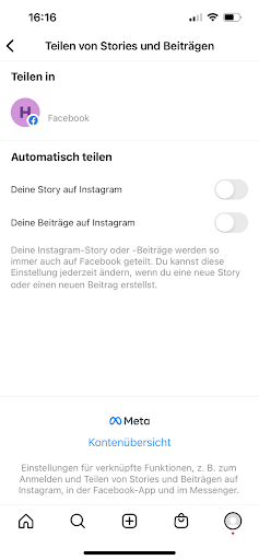 Instagram mit Facebook verbinden - Synchronisation