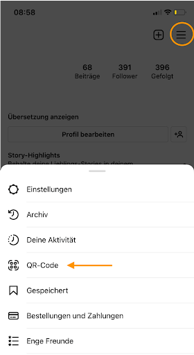 Instagram QR Code in App erstellen