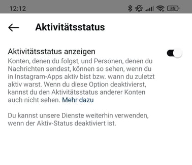Instagram-Tipps: Aktivitätsstatus verbergen
