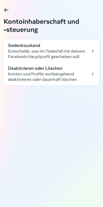 Instagram Account loeschen: Schritt 4