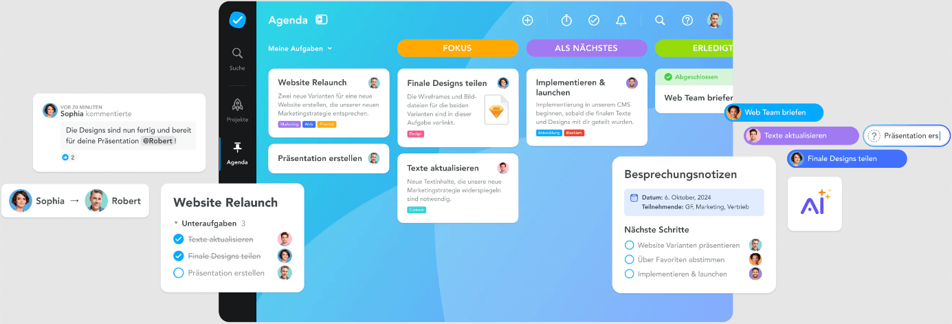 Screenshot Kanban-Board-Tool Meistertask