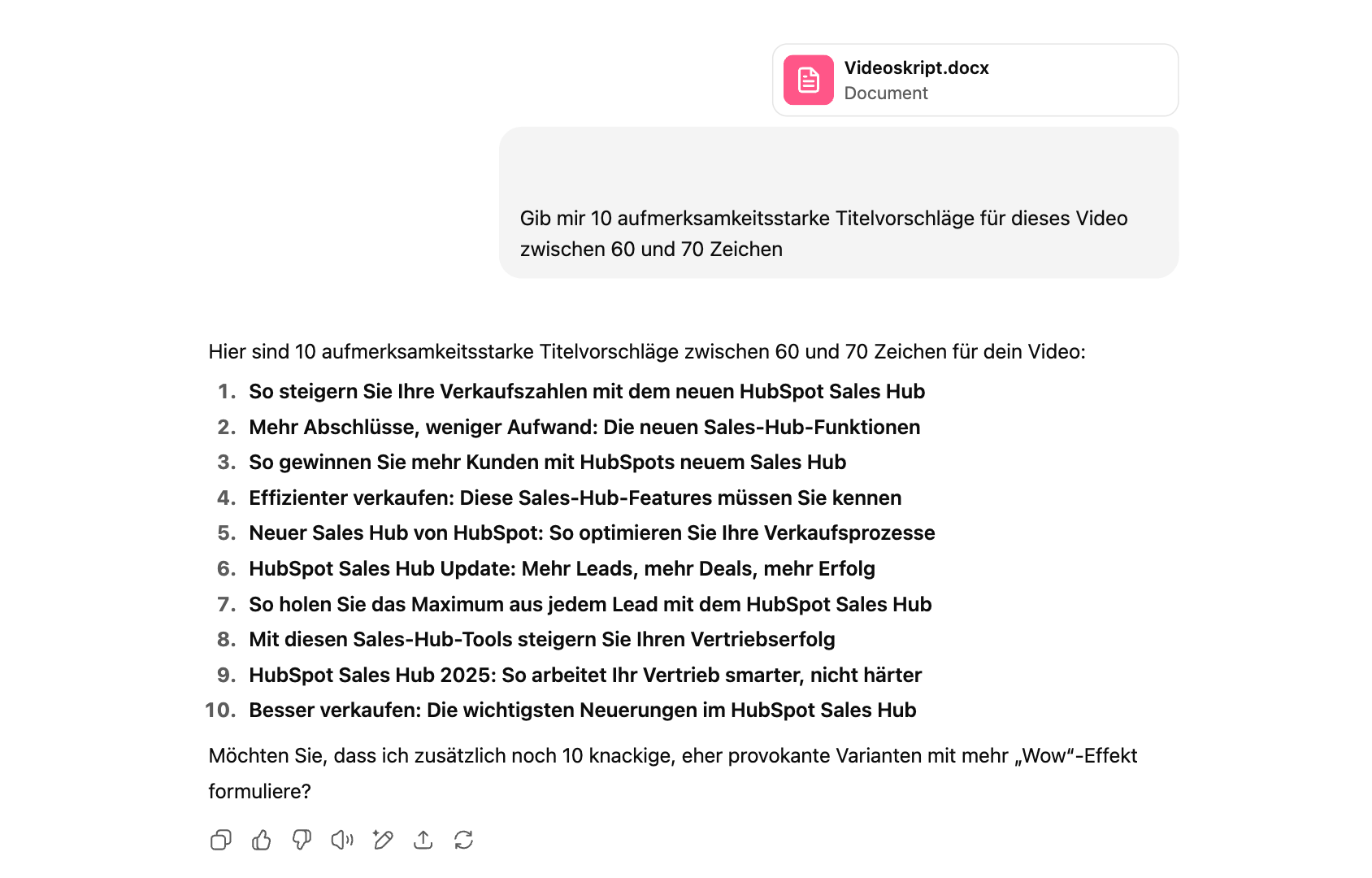 YouTube-Titel-Ideen mit ChatGPT
