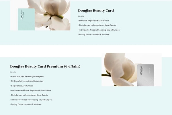 Screenshot Douglas Beauty Card