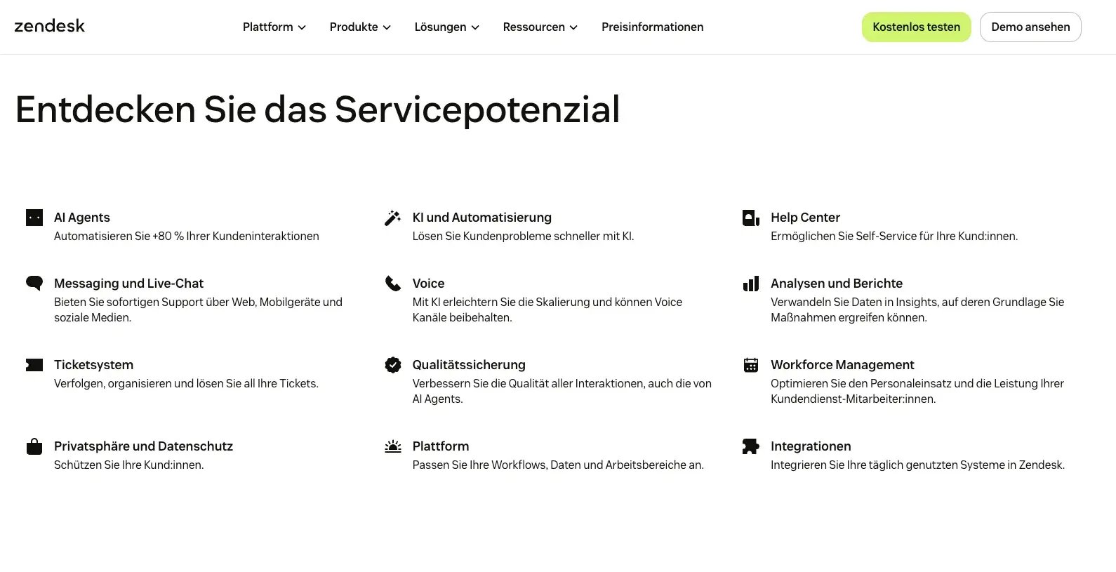 Screenshot der Kundenservice-Software von Zendesk