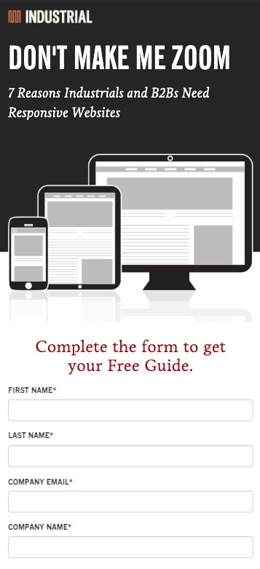Screenshot der Landingpage von Industrial Marketing Strength auf einem Handy