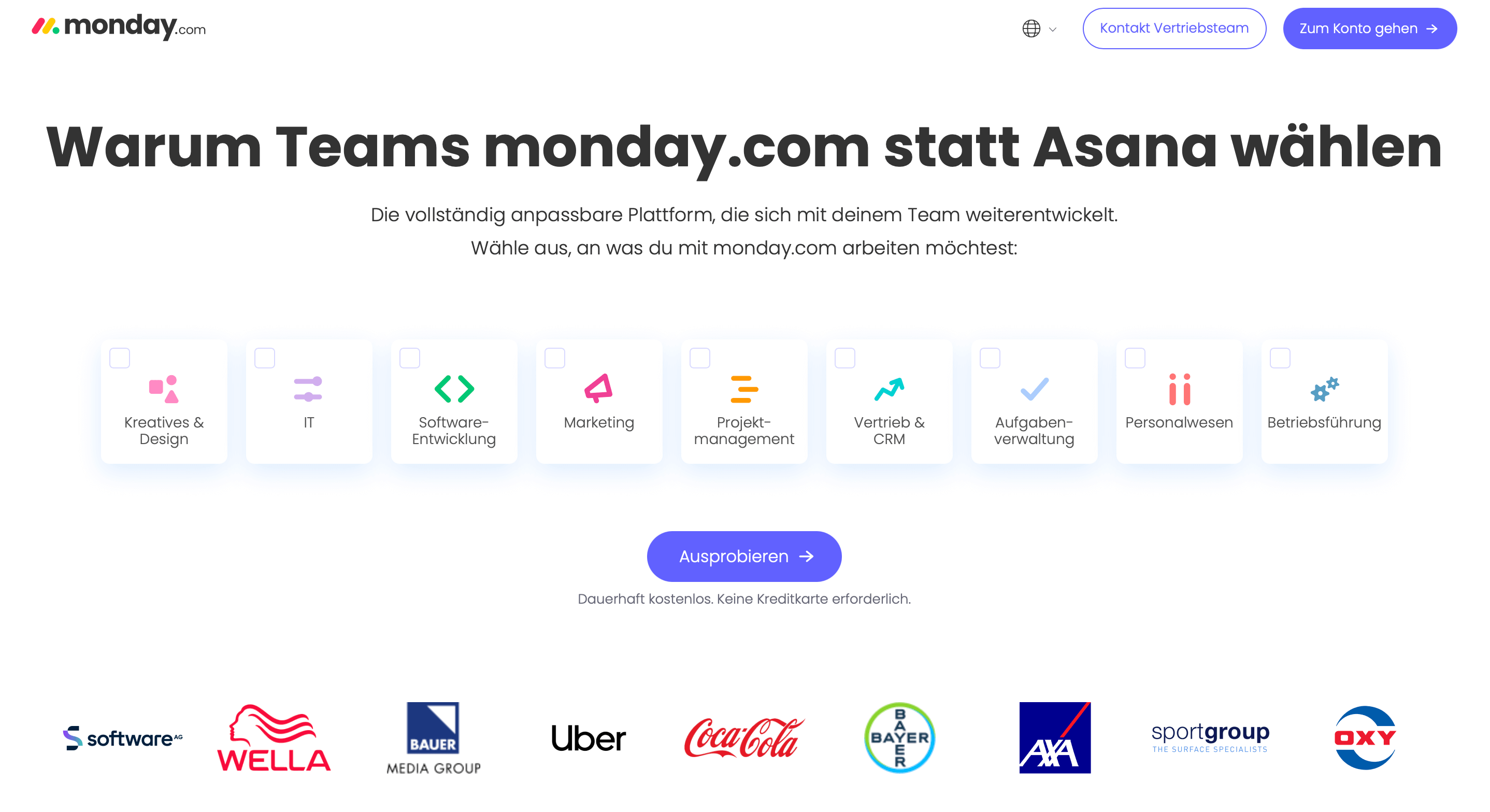Screenshot Landingpage monday.com