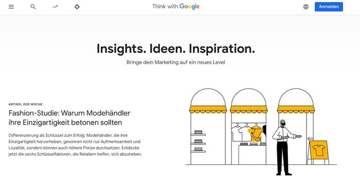 Screenshot Marktforschungstool Think with Google