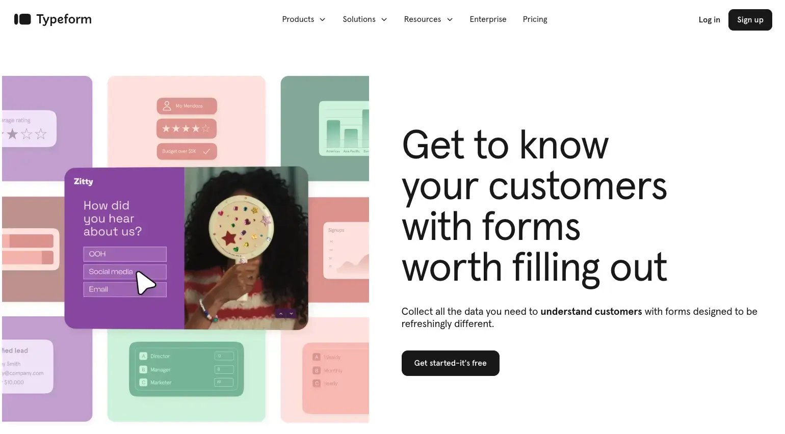 Screenshot Marktforschungstool Typeform