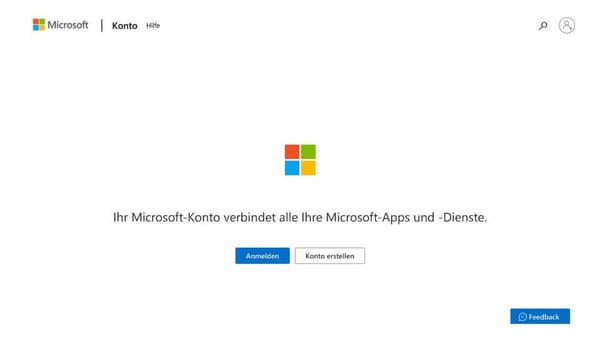 Auf der Website des IT-Unternehmens haben Sie die Möglichkeit, ein Microsoft-Konto zu erstellen.