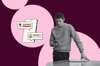 Person am Handy verwendet eine mobile first Website