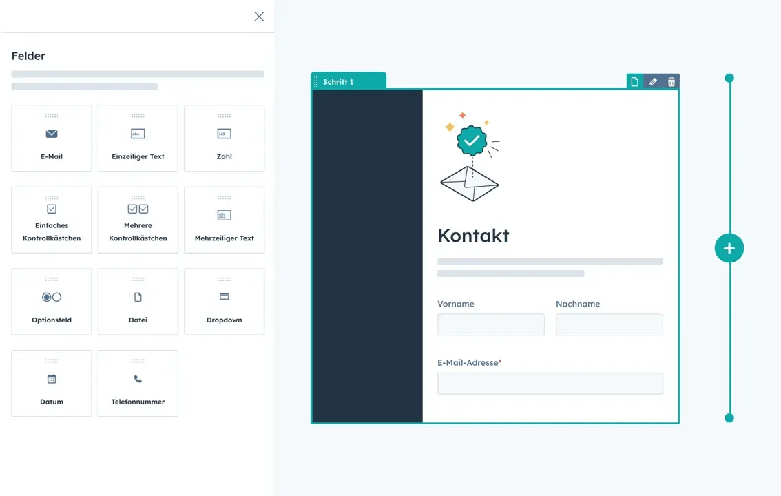 Screenshot Drag and Drop Editor HubSpot