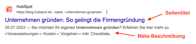 Beispiel Meta-Beschreibung