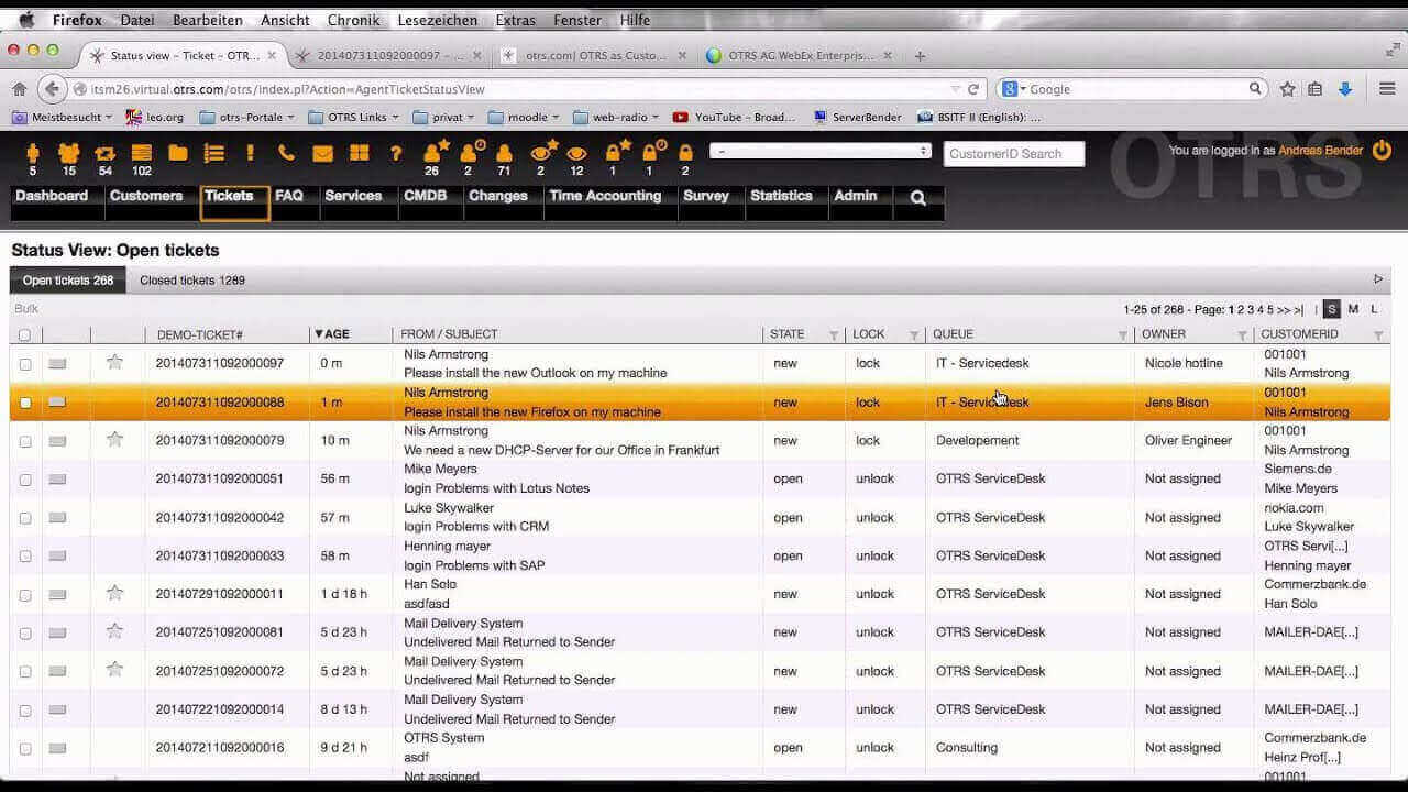 Ticketing-System: OTRS
