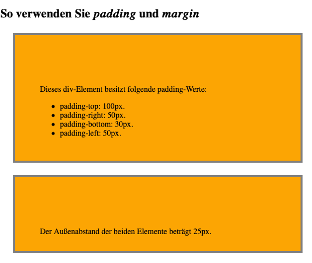 Css-Eigenschaft Padding : Unterschied CSS margin und padding – NQQA