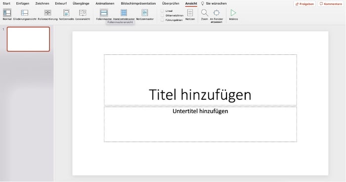 PowerPoint-Folienmaster Menü