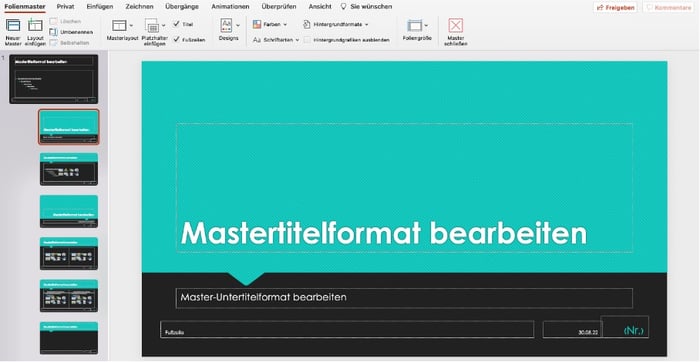 PowerPoint-Folienmaster Titelfolie bearbeiten