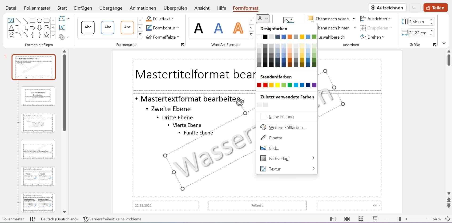 Screenshot PowerPoint: Textfeld