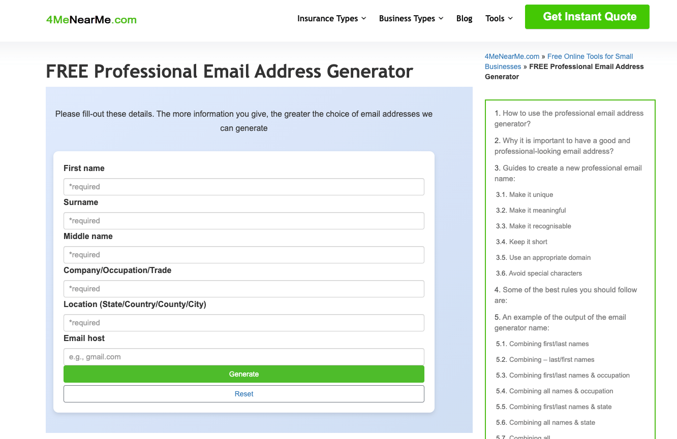 Screenshot Generator für E-Mail-Adresse 4MeNearMe