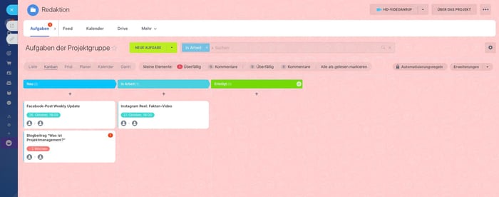 Screenshot Projektmanagement-Tool Bitrix24