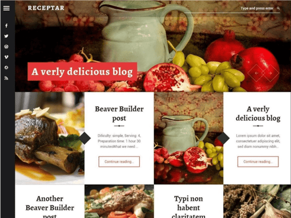WordPress-Template Receptar