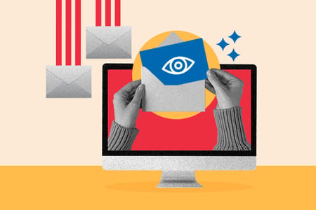 Hände halten Sales-E-Mail-Vorlagen in den Händen