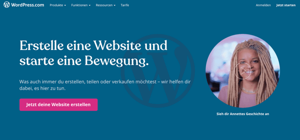 Beispiel für eine schöne Webseite: Wordpress schoene-webseiten-wordpress-hauptseite