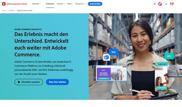 Screenshot Adobe Commerce Website