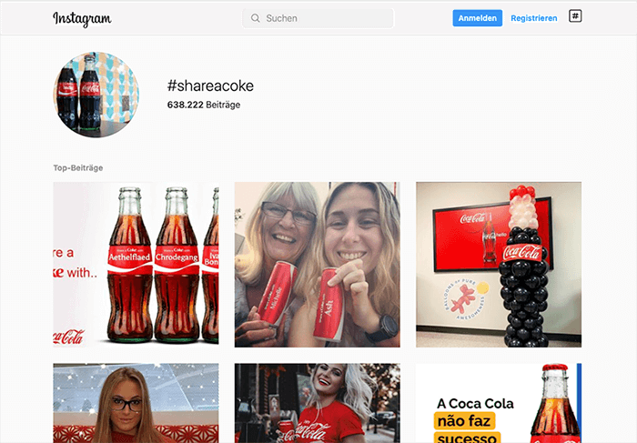 Social-Media-Kampagne Beispiel Coca Cola