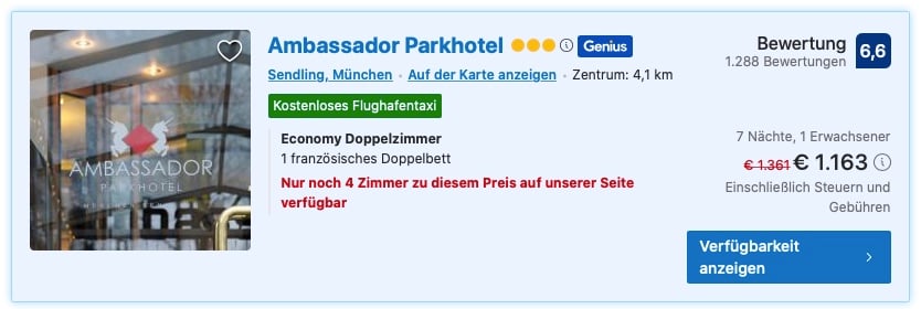 Verlaufszähler von Booking.com als Social Proof