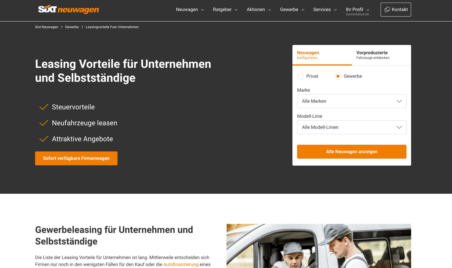 Suchmaschinenmarketing Beispiel Sixt