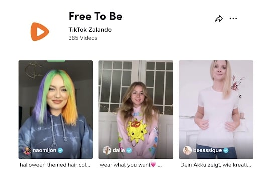 TikTok-Werbung Beispiel Zalando