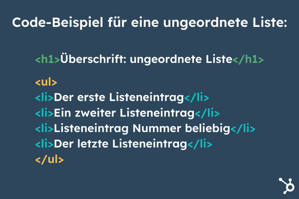 Ungeordnete Liste Code-Beispiel