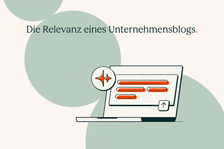 Prompt auf einem Laptop, bei dem ein Unternehmensblog in den Antworten zitiert wird