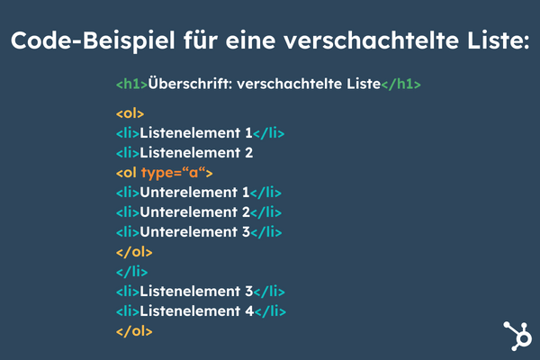 Verschachtelte Liste Code-Beispiel