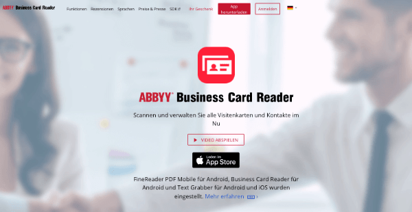 Visitenkartenscanner-App Abbyy