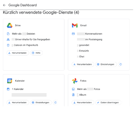 Was weiß Google - Dienste, die Zugriff auf Google-Konto haben