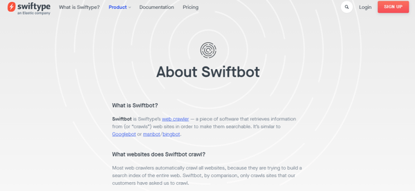Screenshot Webcrawler Swiftbot